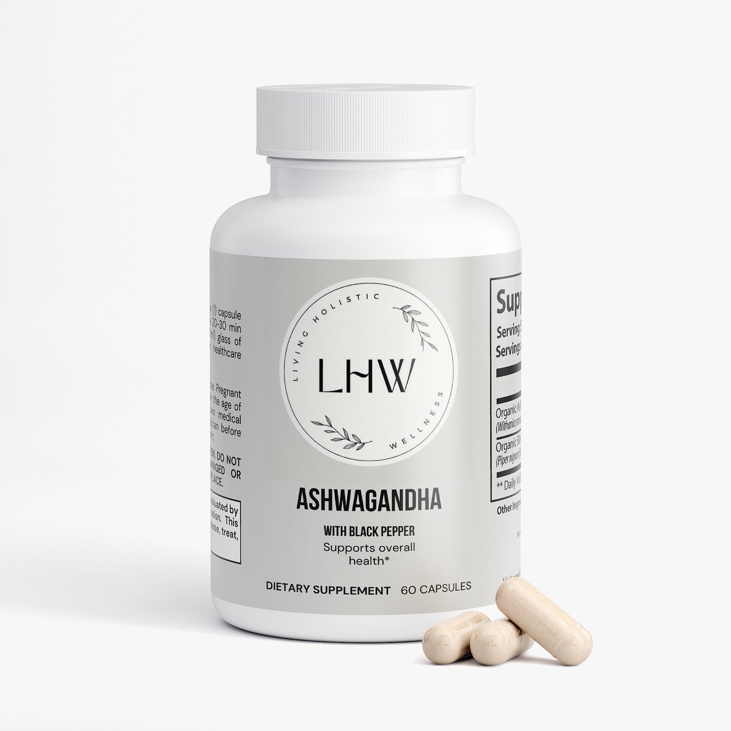 Organic Ashwagandha with black pepper-30 day supply