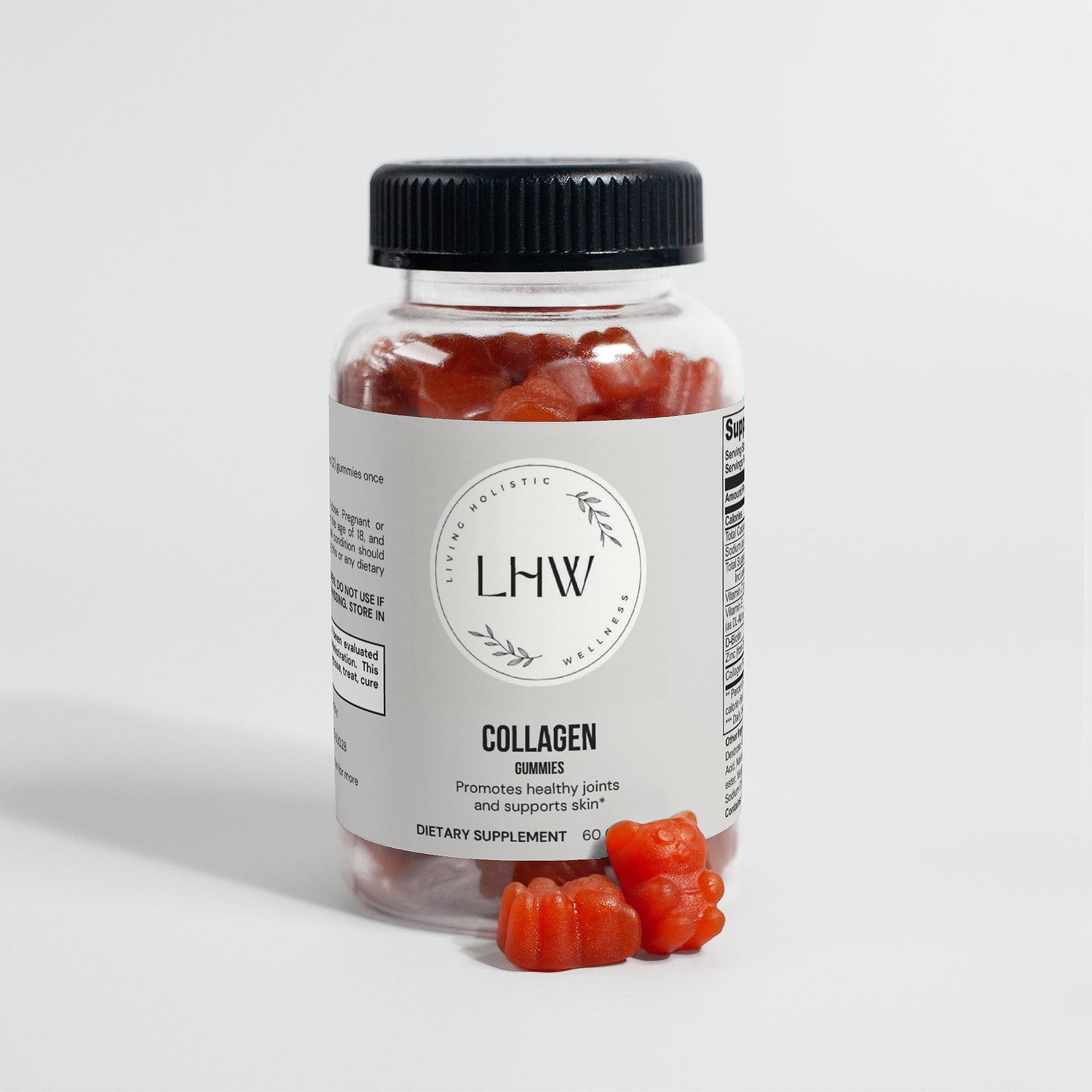 Wellness Collagen Gummies l Biotin 2500mcg l The Hair Skin and Nails Vitamin l 60 Count